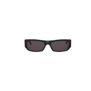 Men's Balenciaga Shield Rectangle Sunglasses Black | 1869XGMIA
