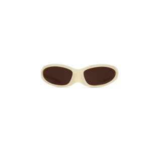 Men's Balenciaga Skin Cat Sunglasses Light Yellow | 2069ETFRO