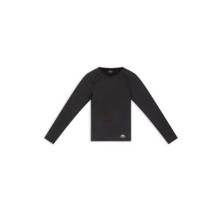 Men's Balenciaga 3b Sports Icon Crewneck Long Sleeve Athletic Top Shirts Black | 5932YJGCL