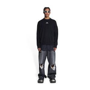 Men's Balenciaga 3b Sports Icon Sweater Knitwear Black | 9310XGYPB