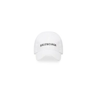 Men's Balenciaga Balenciaga Caps White / Black | 5186HPKXT