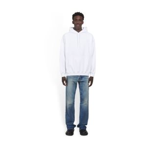 Men's Balenciaga Balenciaga Hoodie White | 4239UMZPQ