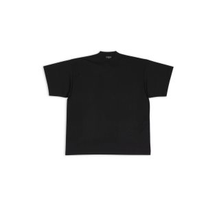 Men's Balenciaga Balenciaga Tab T Shirts Black | 9603DABOF