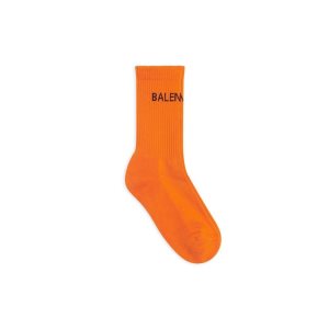 Men's Balenciaga Balenciaga Tennis Socks Orange | 0862ZIYWN