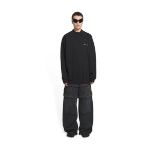 Men's Balenciaga Bb Corp Hoodie Black | 3924XEJPI