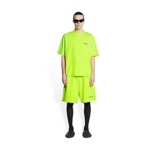 Men's Balenciaga Bb Corp Medium Fit T Shirts Yellow | 2431MXAJS