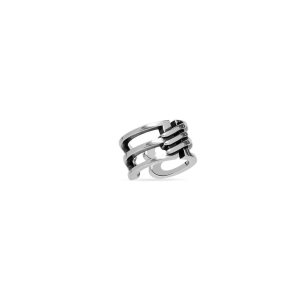 Men's Balenciaga Bb Icon Open Ring Jewelry Silver | 4701NUCXM