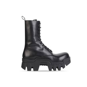 Men's Balenciaga Bulldozer Lace Up Boots Black | 9504QURHS