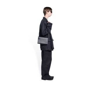 Men's Balenciaga Car Flap With Strap Crossbody Bags Black | 3407PSLZT