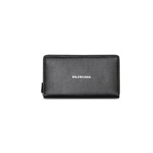 Men's Balenciaga Cash Continental Wallets Black / White | 4017GROIW