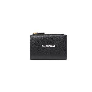 Men's Balenciaga Cash Folded Vertical Cardholders Black | 7865FMIXD