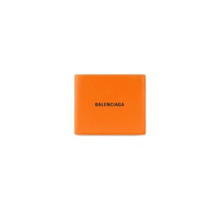 Men's Balenciaga Cash Square Folded Wallets Orange | 0794LZJAD