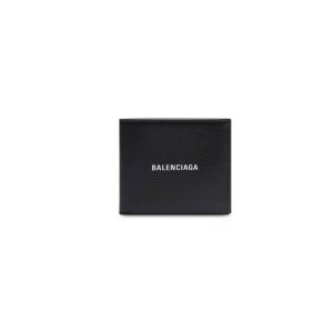 Men's Balenciaga Cash Square Folded Wallets Black / White | 3061DSKQR