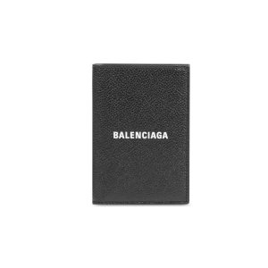 Men's Balenciaga Cash Vertical Bifolded Wallets Black / White | 1285EGLYU