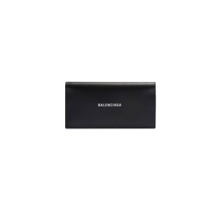 Men's Balenciaga Cash Vertical Long Wallets Black | 2897JKQRG