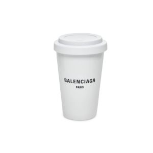 Men's Balenciaga Cities Paris Cup Equipment White | 7106RMLUW