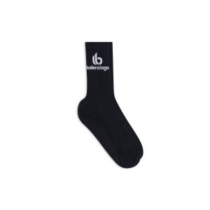 Men's Balenciaga Double B Socks Black | 4697CVKZD