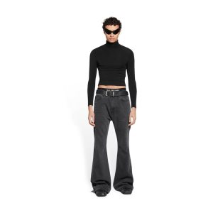 Men's Balenciaga Flared Pants Black | 4167MWUEQ