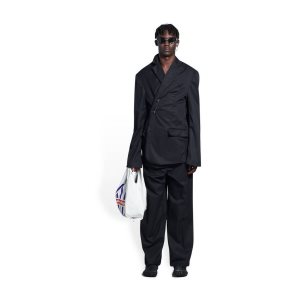 Men's Balenciaga Handstitch Style Jackets Black | 0862ZVBMK