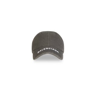 Men's Balenciaga Logo Caps Black | 5147TEMPG