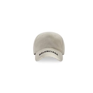 Men's Balenciaga Logo Visor Caps White | 7356YJICX