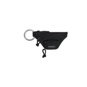 Men's Balenciaga Micro Beltpack Bracelet Keyrings Black | 8236YDHVX