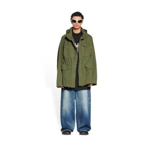 Men's Balenciaga Military Parka Jackets | 6482GILRP