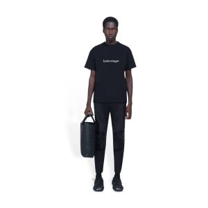 Men's Balenciaga New Copyright Medium Fit T Shirts Black | 0986VUIMR