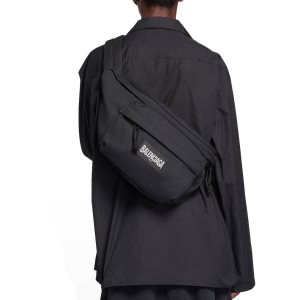 Men's Balenciaga Oversized Xxl Beltpack Belt Bags Black | 3180GKXYD