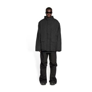 Men's Balenciaga Parka Jackets Black | 9475QZLPX