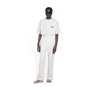 Men's Balenciaga Political Campaign Jogging Pants White | 9203LPODA