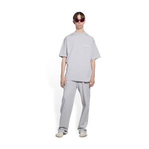 Men's Balenciaga Political Campaign Large Fit T Shirts Grey | 3460CFANI