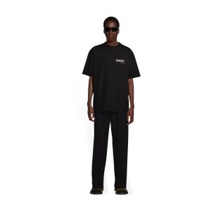 Men's Balenciaga Political Campaign Large Fit T Shirts Black | 6321WPTVM