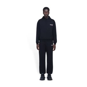 Men's Balenciaga Political Campaign Medium Fit Hoodie Black | 7459ECKIJ