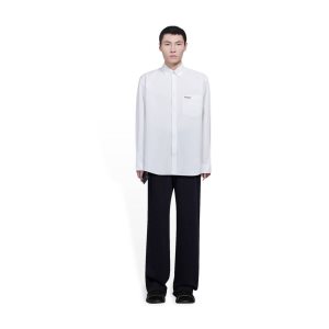 Men's Balenciaga Political Campaign Shirts White | 0726GWZAP