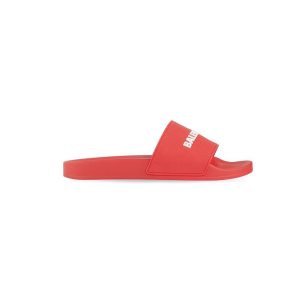 Men's Balenciaga Pool Slide Sandals Red | 0875LRIEX