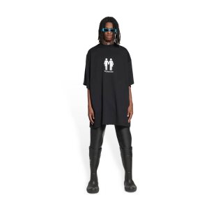 Men's Balenciaga Pride 22 T Shirts Black | 0479NLHAC