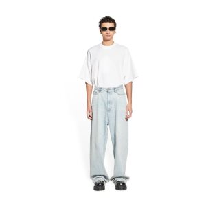 Men's Balenciaga Pull-up Pants Light Blue | 0983EFAVO