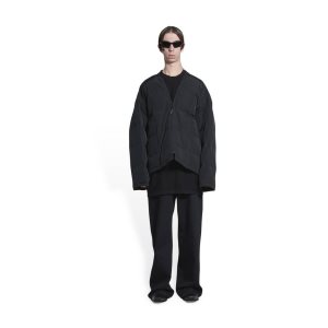 Men's Balenciaga Quilted Lining Jackets Black | 5078JNUGQ