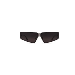 Men's Balenciaga Shield 2.0 Rectangle Sunglasses Black | 1685ZIUPF