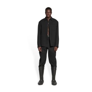 Men's Balenciaga Shirt Jackets Black | 9671LIUAD