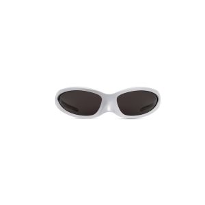 Men's Balenciaga Skin Cat Sunglasses Silver | 8053NVFME