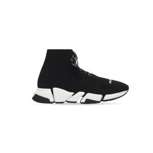 Men's Balenciaga Speed 2.0 Lace-up Sneakers Black / White | 1084PAWHV