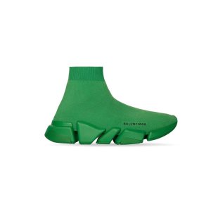 Men's Balenciaga Speed 2.0 Monocolor Recycled Knit Sneakers Green | 3561LBZOC