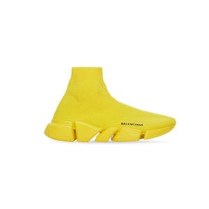 Men's Balenciaga Speed 2.0 Monocolor Recycled Knit Sneakers Yellow | 6295ZKJIW