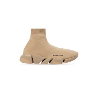 Men's Balenciaga Speed 2.0 Monocolor Recycled Knit Sneakers Beige | 8254YVCQL