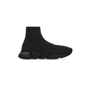 Men's Balenciaga Speed Clear Sole Sneakers Black | 2479ADBYM