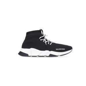 Men's Balenciaga Speed Lace-up Sneakers Black / White | 7190OVKJE