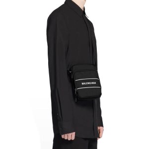 Men's Balenciaga Sport Small Messenger Crossbody Bags Black / White | 9287OESDB