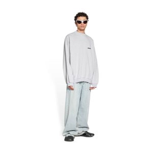 Men's Balenciaga Strike 1917 Oversized Hoodie Dark Grey | 3419JUEZC